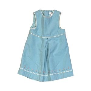 Janie and Jack Glistening Gems Blue Felted Dress with Embroidery 6-12 months